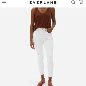 NWT Everlane White Stretch Mid-Rise Skinny Jean